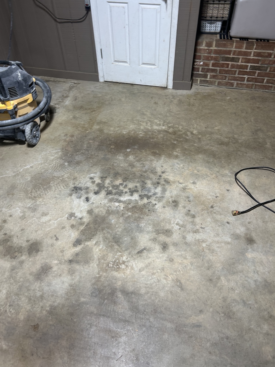 Garage floor before coating